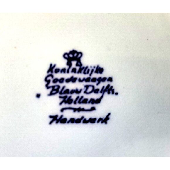 Antique Delft 5.5" Plate Handpainted Koninklijke Goedewaagen Holland Bird Floral - Picture 3 of 5